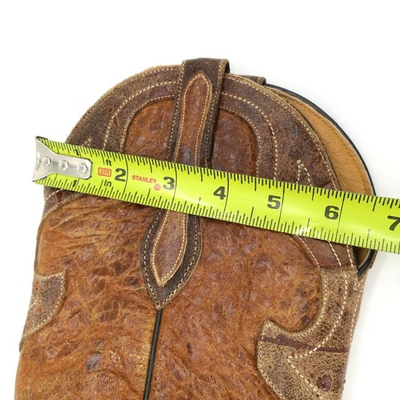 J.B. Dillon Distressed Leather Cowboy Boots Brown Cross Inlay JBW4001 Women's 7B - Picture 11 of 11